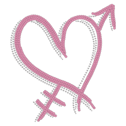 Heart Glitter n Sequins Hotfix Transfer Design